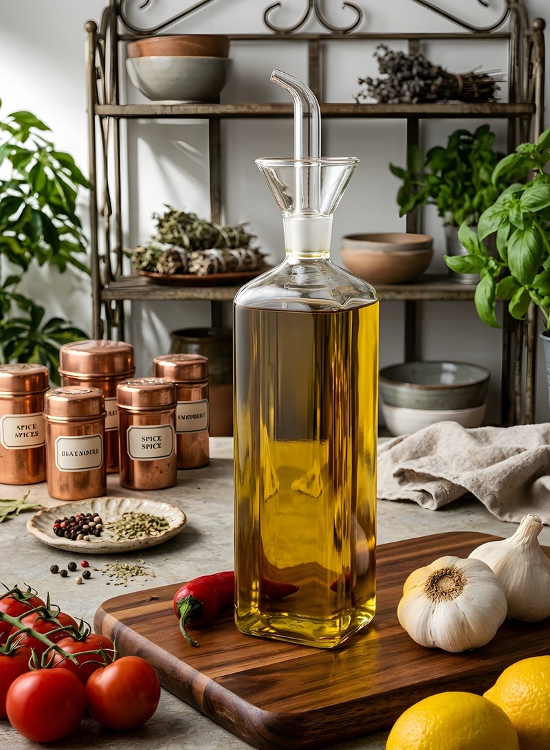 Beauenty Glass Oil Bottle Olive Oil Dispenser Bottle,Oil and Vinegar Dispenser Spout，bottle Glass Cooking Oil Vinegar Measuring Dispenser with Spout for Kitchen and BBQ(500Ml/17Oz) - Image 5