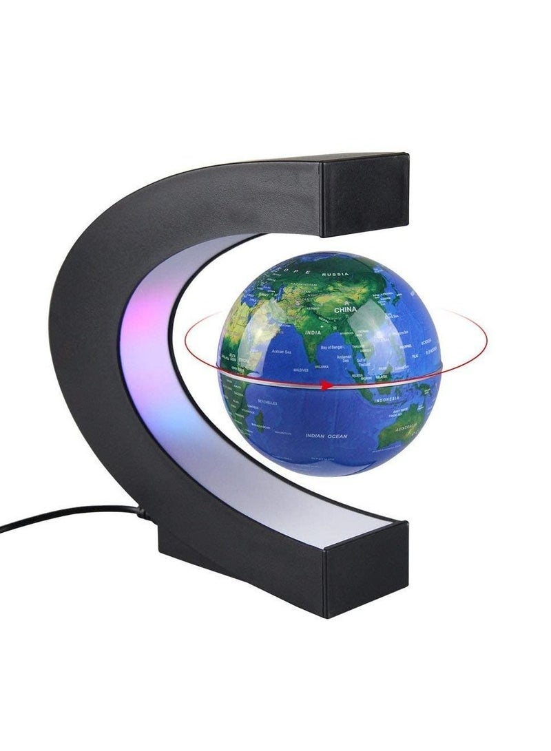 C Shape LED World Map Floating Globe Tellurion Magnetic Levitation Light Antigravity Magic/Novel Light Home Decor - Image 1