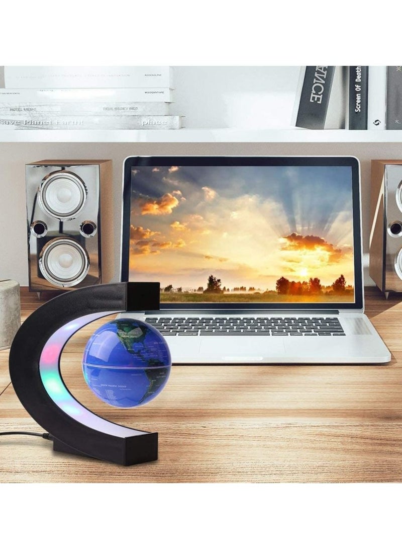 C Shape LED World Map Floating Globe Tellurion Magnetic Levitation Light Antigravity Magic/Novel Light Home Decor - Image 5