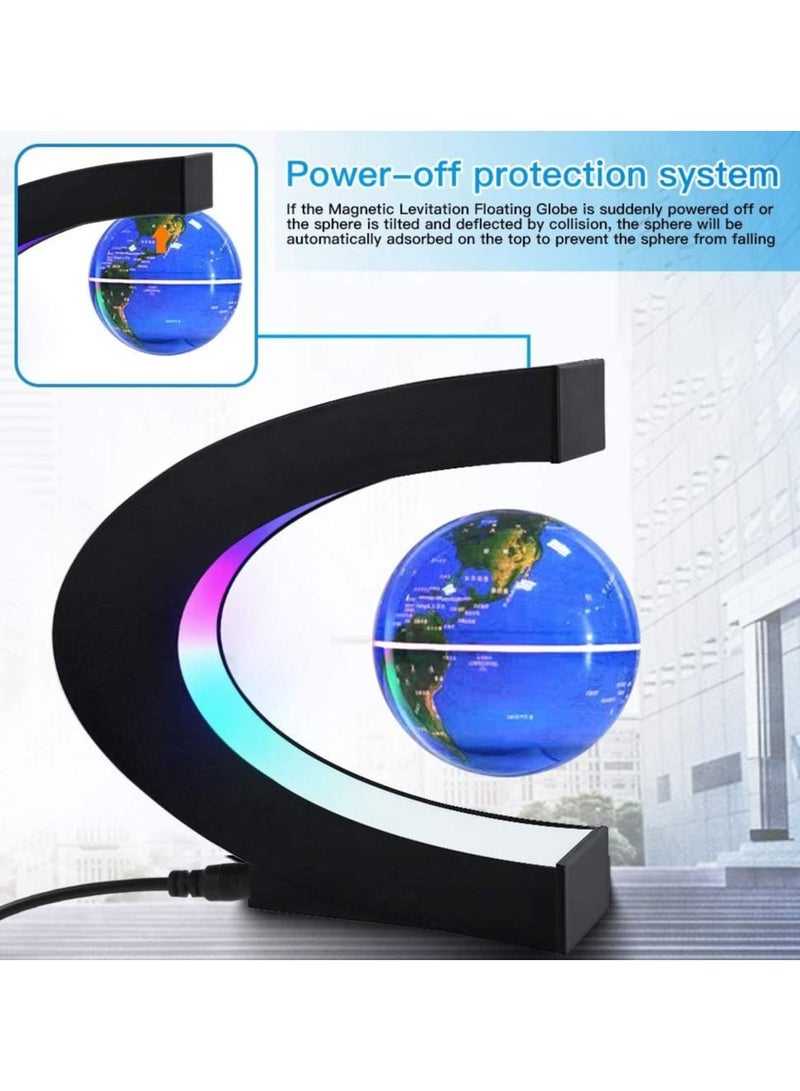 C Shape LED World Map Floating Globe Tellurion Magnetic Levitation Light Antigravity Magic/Novel Light Home Decor - Image 3