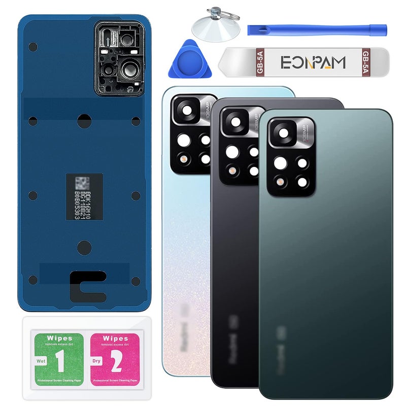 Eonpam Back Glass Replacement for Xiaomi Redmi Note 11 Pro Plus Back Cover Rear Housing with Camera Lens Repair Tool Kit Genuine Rear Glass Green - Image 2