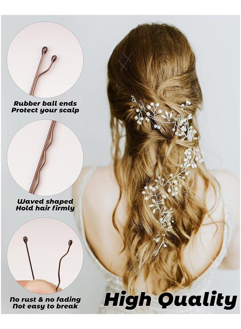 Fanski Bobby Pins Brown, 200-Count Hair Pins With Store Box, Great for All Hair Types(2.2 Inch) - Image 2