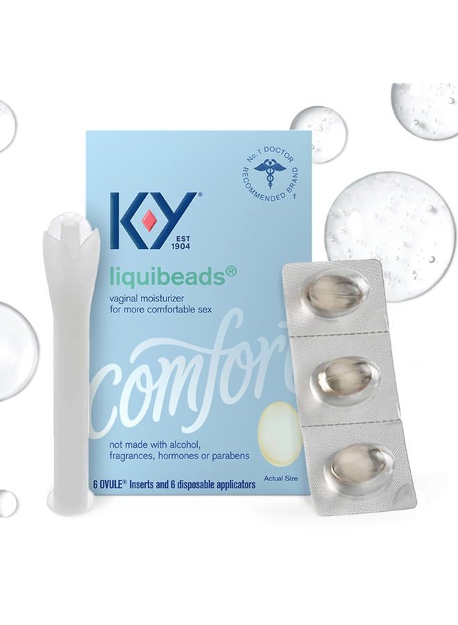 K-Y ليكيبيسد للنساء، مرطب مهبلي، لب مهبلي سيليكوني، لب مهبلي يساعد في تقليل الألم الناتج عن جفاف المهبل، 6 لبوسات مهبلية و6 أدوات تطبيق مهبلية - Image 5