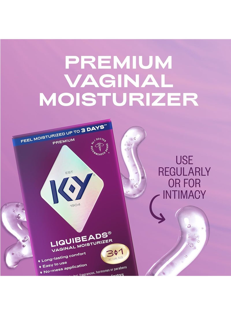 K-Y ليكيبيسد للنساء، مرطب مهبلي، لب مهبلي سيليكوني، لب مهبلي يساعد في تقليل الألم الناتج عن جفاف المهبل، 6 لبوسات مهبلية و6 أدوات تطبيق مهبلية - Image 4