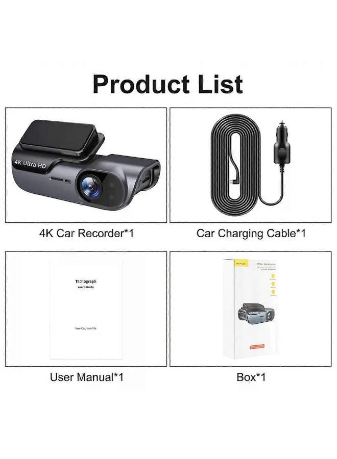 BlueFire4K Dual Channel Dash Cam with 1080P Rear Camera 5GHz WiFi 64GB TF Card Night Vision Parking Monitor - Image 2