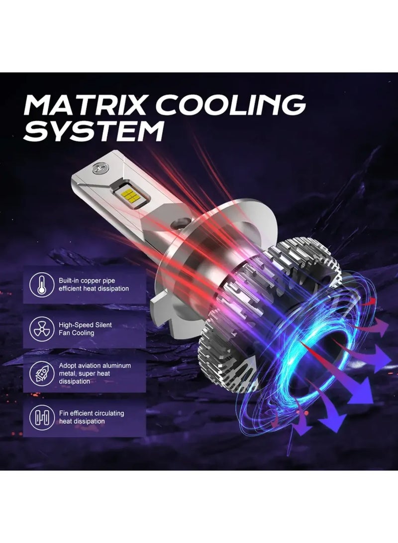 توبيز سيارة أصلي من قطعتين بقوة 110 وات/الزوج، لون أبيض نقي ودرجة حرارة اللون 6000 كلفن - M8PRO L - H1 - Image 2