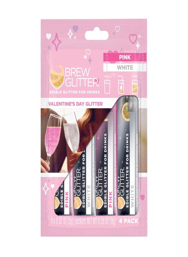 Bakell Brew Glitter Valentine's Day Combo Pack (Pink and White) Edible Drink Glitter 4 x 2g Packets for Cocktails, Beer, Wine & Beverages - Image 2