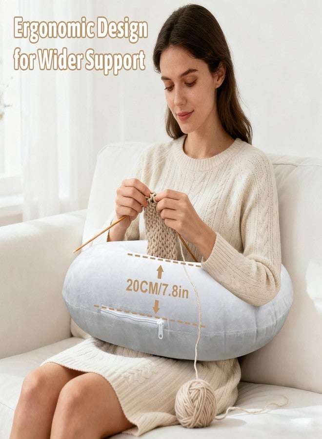 IFOYO Ergonomic Gaming Pillow for Lap, Grey U-Shaped Crochet Pillow for Lap Support, Soft Reading Pillows Provide Arms Legs Neck Support to Long Gaming Sessions, Crocheting, Reading, Working - Image 5