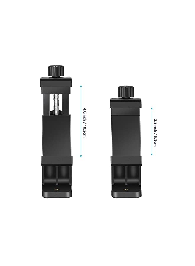 Neewer حامل الهاتف الذكي مع حامل ثلاثي القوائم عمودي وأفقي مع خيط 1/4 بوصة ومشبك للهاتف المحمول متوافق مع Iphone 15 14 13 Pro Plus Max Mini Galaxy S20 Plus S20 Huawei P40 Pro وما إلى ذلك. - Image 2