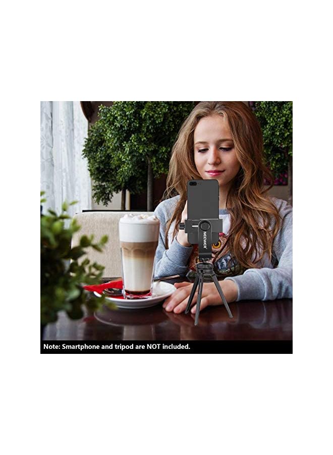 Neewer حامل الهاتف الذكي مع حامل ثلاثي القوائم عمودي وأفقي مع خيط 1/4 بوصة ومشبك للهاتف المحمول متوافق مع Iphone 15 14 13 Pro Plus Max Mini Galaxy S20 Plus S20 Huawei P40 Pro وما إلى ذلك. - Image 4