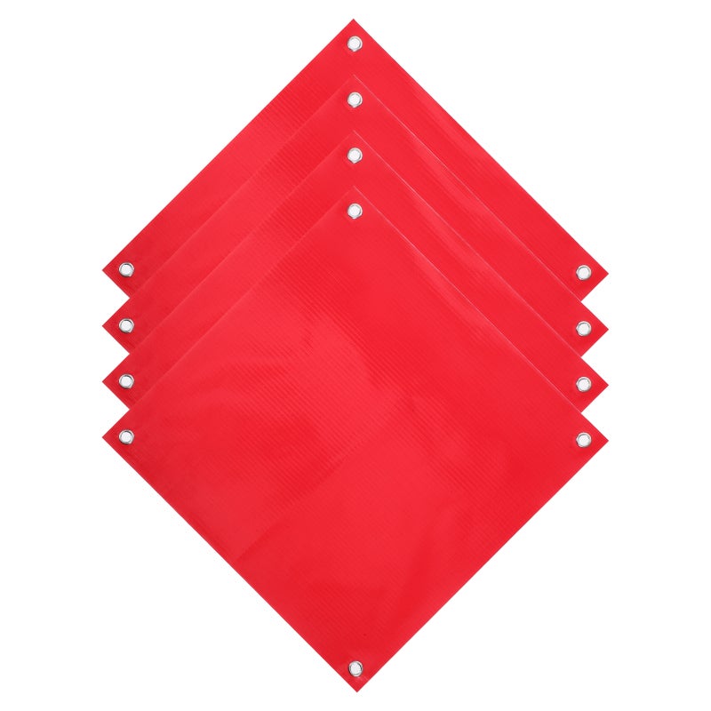4pcs Pvc Traffic Safety Warning For Traffic Traffic Emergency Safety Warning Flags (Not Included Flagpole) - Image 1