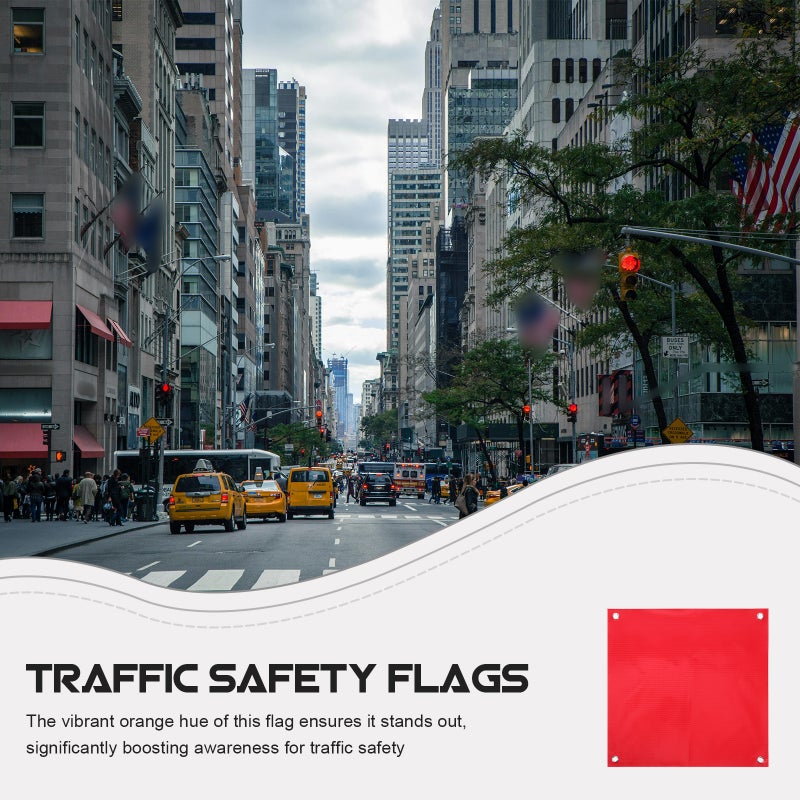 4pcs Pvc Traffic Safety Warning For Traffic Traffic Emergency Safety Warning Flags (Not Included Flagpole) - Image 4
