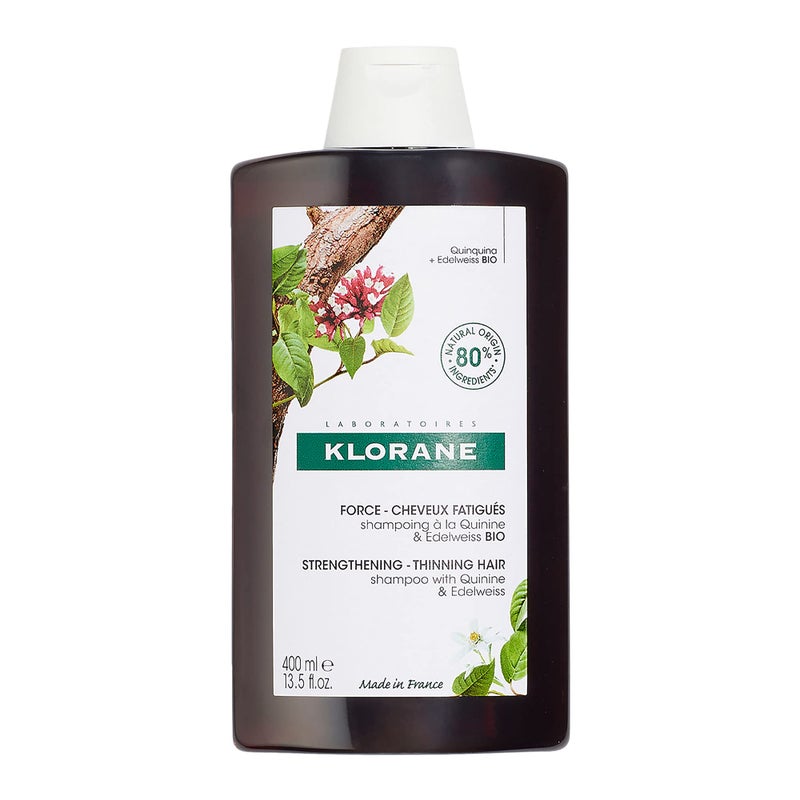 Klorane - Strengthening Shampoo - with Quinine & Edelweiss For Thinning Hair - Support Thicker Hair - Silicone, Paraben & Sulfate Free - 13.5 fl. oz. - Image 1