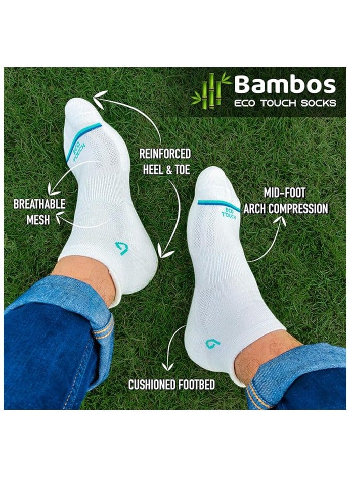 BAMBOS Unisex Eco Touch Athletic Ankle Bamboo Socks for Men & Women Running, Badminton & Gym, Pack of 3 (Size UK 7-11, Multicolored) - Image 5