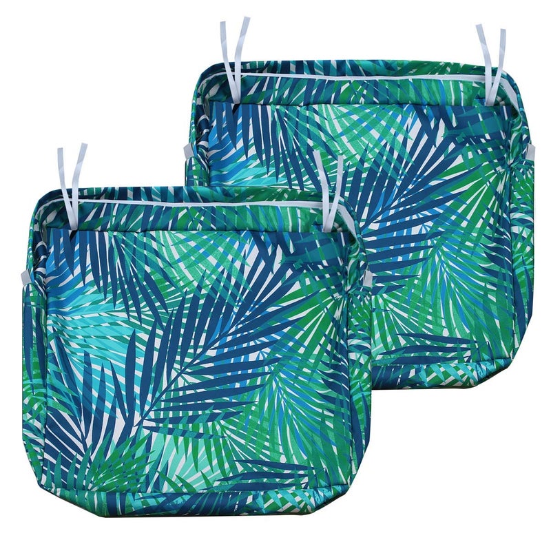 NettyPro NettyPro Patio Cushion Cover 2 Pack Water Repellent UV Resistant Outdoor Chair Seat Cushion Slipcover 24 x 24 x 4 Inch 
