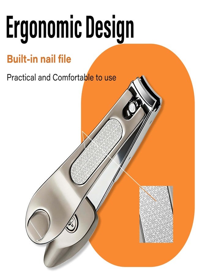 Beauté Secrets Nail Clippers with Nail File, Anti Splash Nail Clipper Set for Thick Nails,Medical Grade Stainless Steel Professional Nail Cutter,Sharp and Durable fingernail Clipper for Men and Women(Gold) - Image 4
