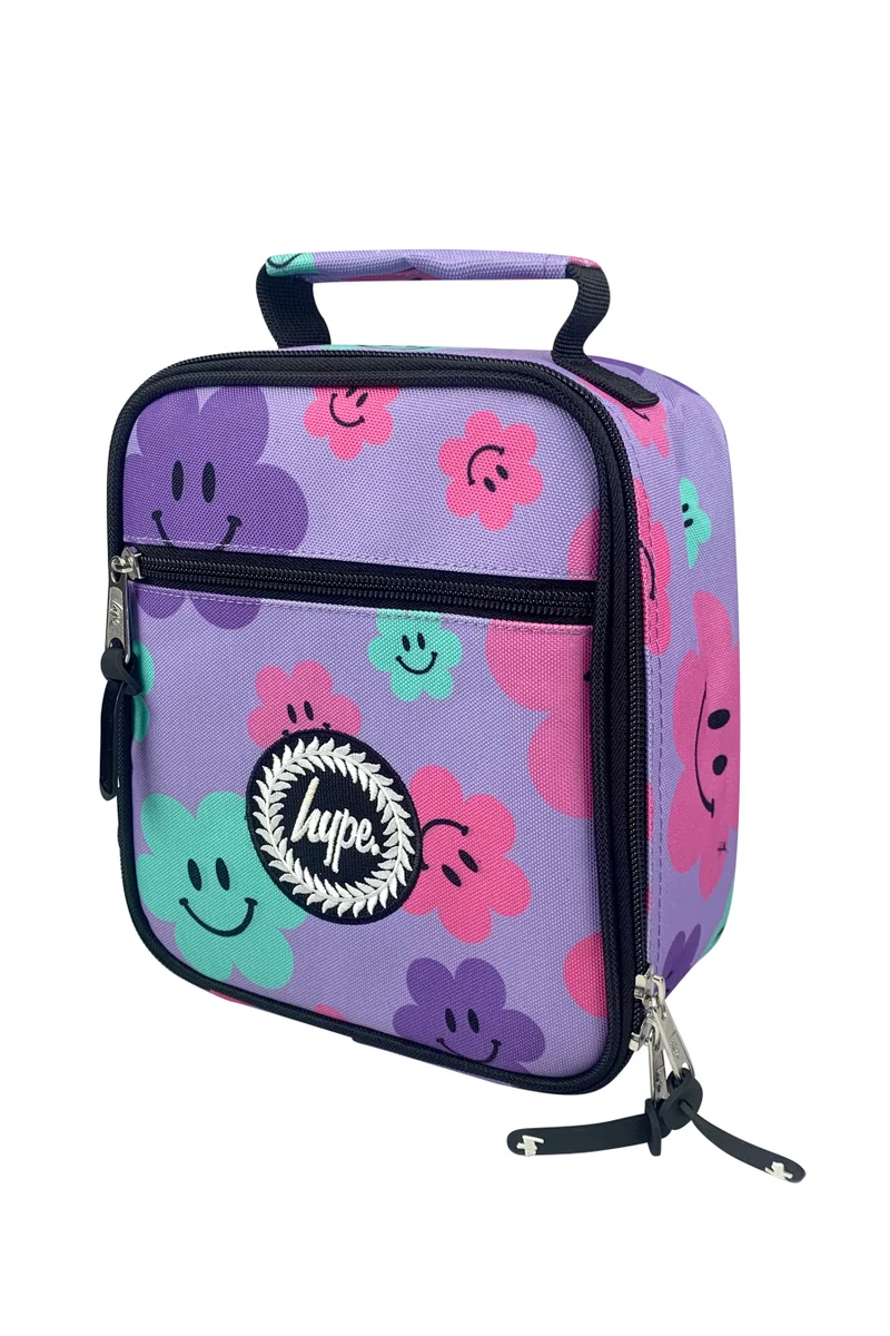 Just Hype HYPE Lunch Bag Insulated Purple Happy Flowers