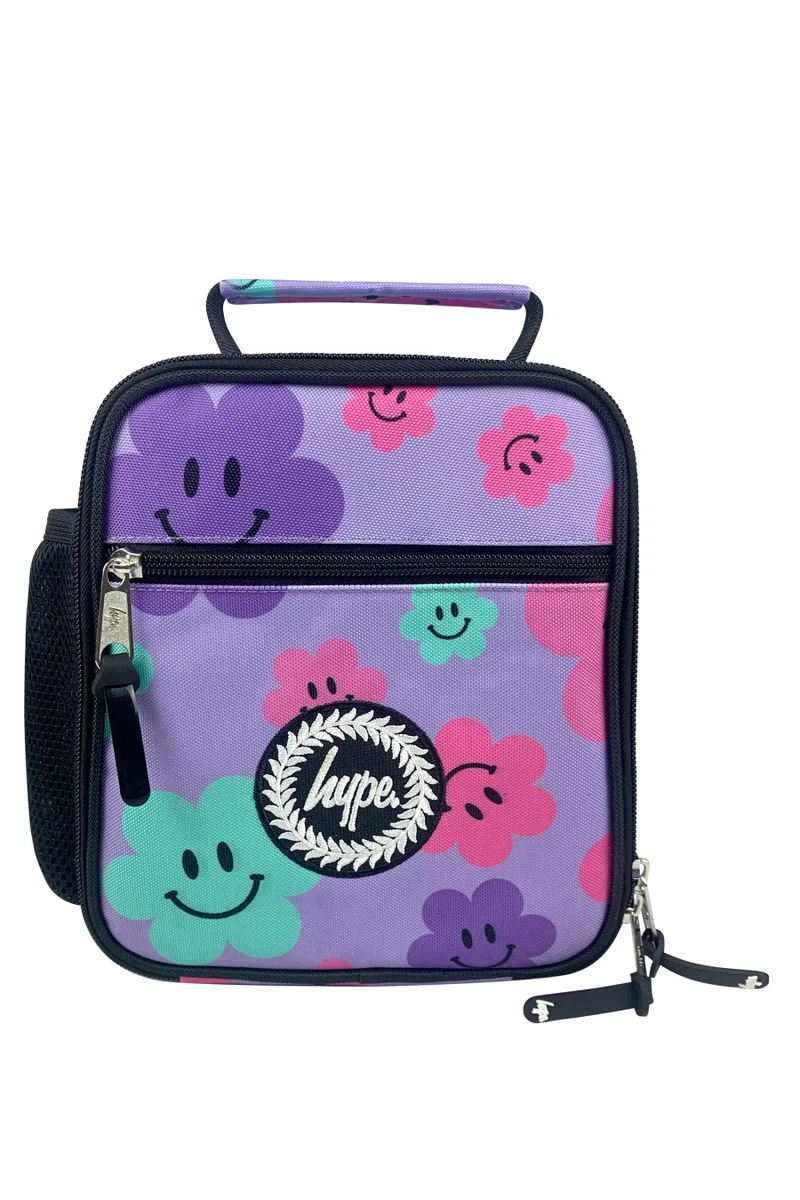 Just Hype HYPE Lunch Bag Insulated Purple Happy Flowers