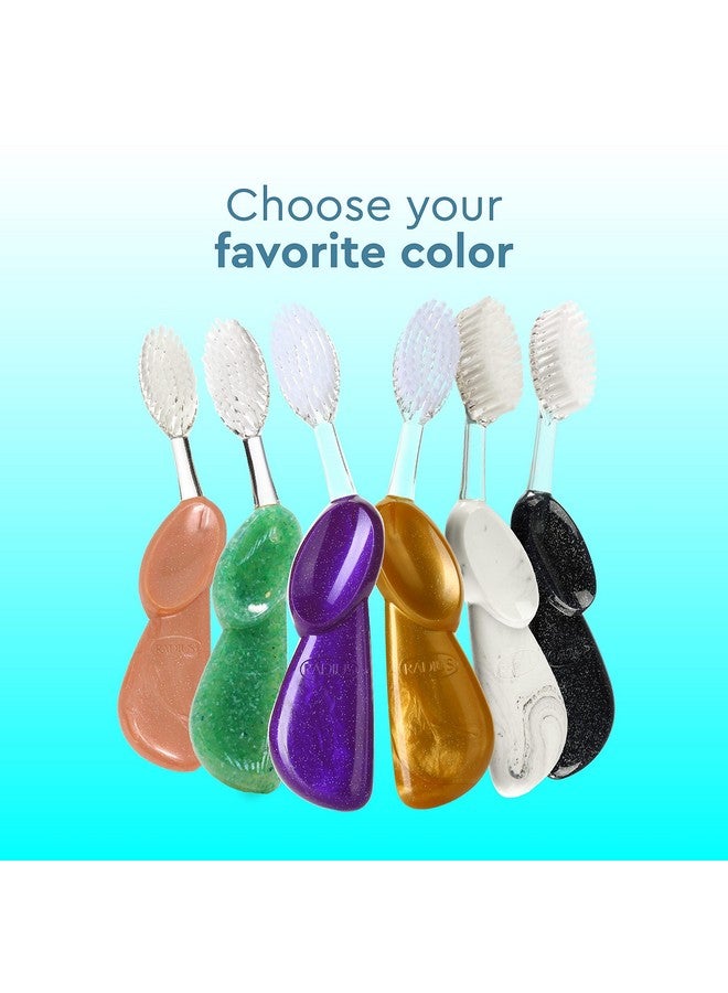 Radius Big Brush With Replaceable Head, Right Hand, Gold, Marble, Ice (3 Pack), 3 Count - Image 2