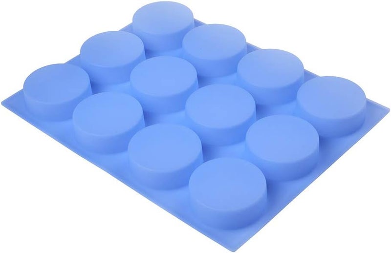 Jet Lag Big Round Silicone Soap Mold - 4oz, 3'' Round, Thick Individual Loofah Soap Molds with Uniform Big Size and Ease of Use - 14" x 11" - Image 1