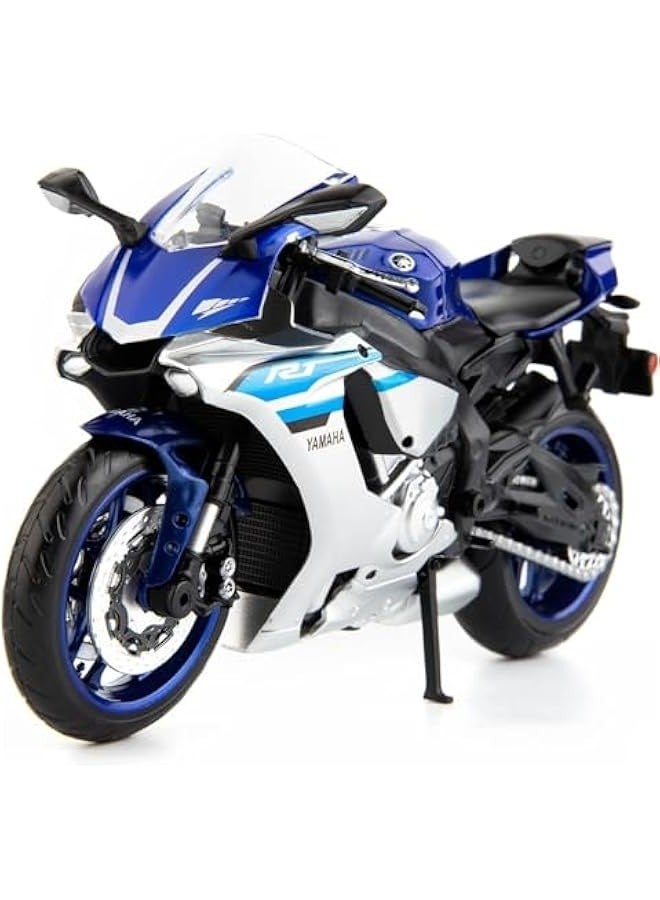 MSZ 1/12 Compatible for Yamaha YZF-R1 Motorcycle,Collector Motorcycle Replica with Display Stand and Helmet Keychain,Toy Motorcycles for 3-9 Year Old Boys Blue  - Image 1