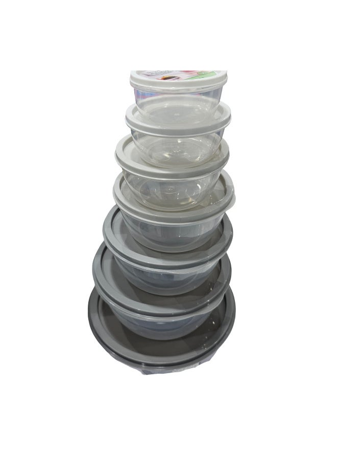 علب حفظ طعام بلاستيكية طقم من 7 قطع محكمة الغلق وقابلة لاعادة الاغلاق ومتعددة الاشكال والالوان (متعددة الالوان) - Image 2