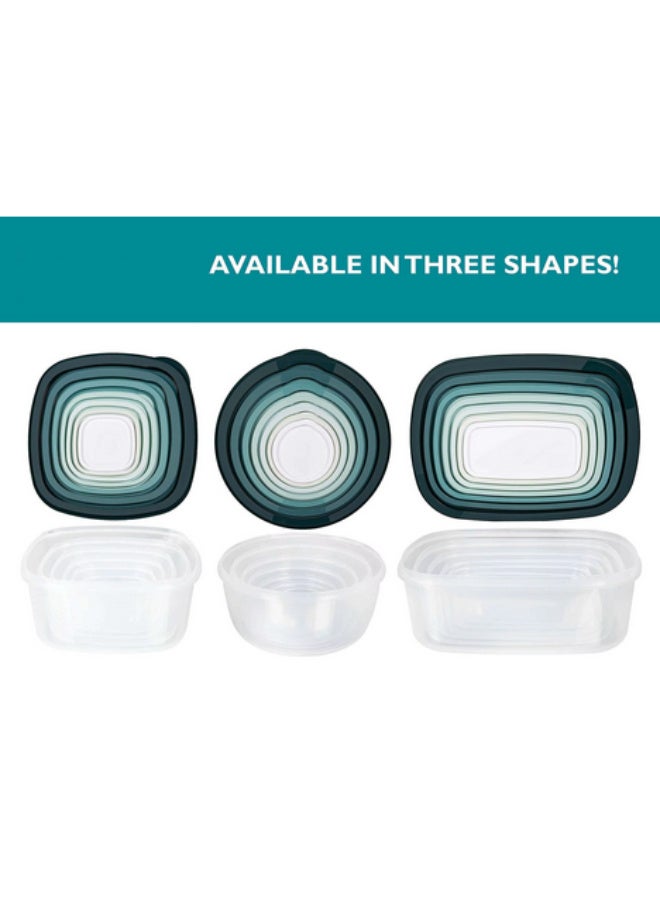 Plastic food storage containers, set of 7 pieces, airtight, resealable, assorted shapes and colors (multi-colored) - Image 5