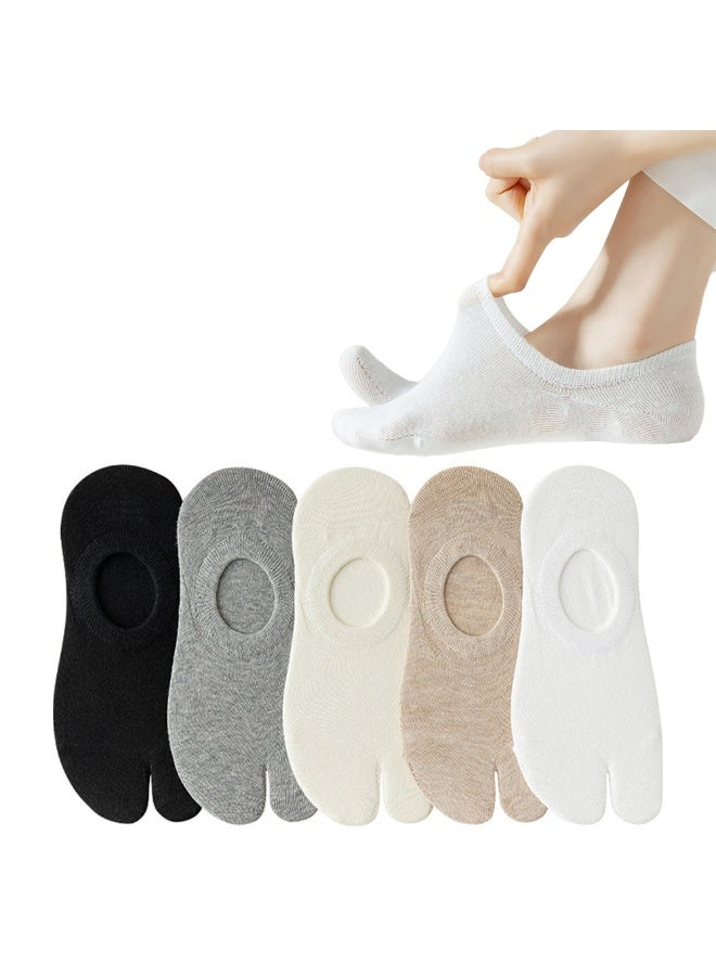 جوارب مانعة للانزلاق، قبضة سيليكون مانعة للانزلاق، 5 أزواج، ألوان متنوعة - Image 1