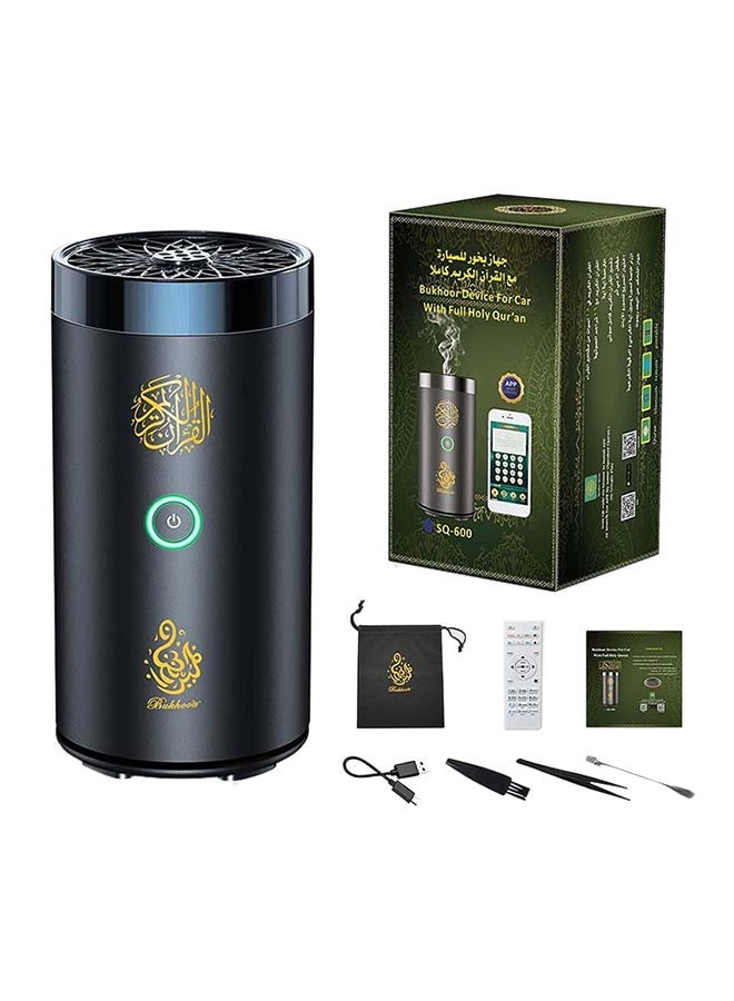 NEW STYLE TYPE-C POWER INCENSE BURNER BUKHOOR WITH QURAN SPEAKER AND BLUETOOTH SPEAKER BLACK