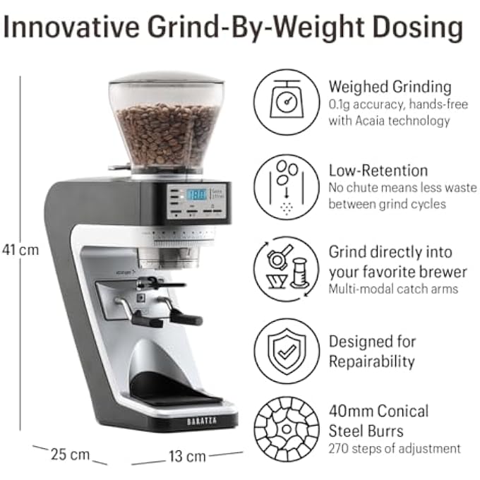 BARATZA Sette 270Wi  Grind By Weight Conical Burr Grinder For Espresso Grind And Other Fine Grind Brewing Methods Only - Image 3