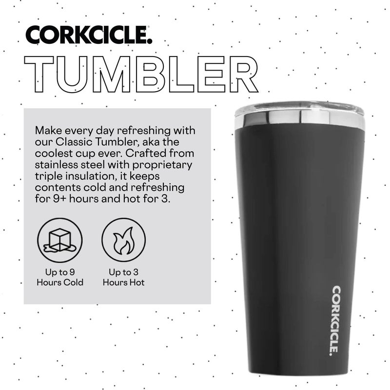 Corkcicle Classic Triple Insulated Coffee Mug with Lid, Matte Black, 24 oz  Stainless Steel Travel Tumbler Keeps Beverages Cold 9+hrs, Hot 3hrs  Cupholder Friendly Travel Coffee Tumbler - Image 2