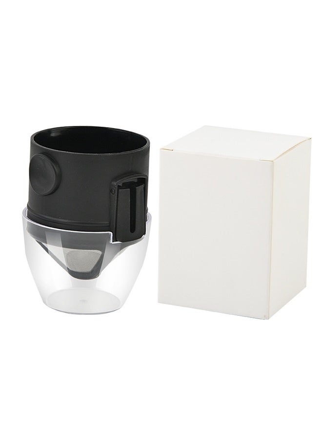 Coffee Filter Black,Pour Over Coffee Maker,Portable Stainless Steel Reusable Coffee Filter, Mini Collapsible Paperless Single Serve 1 Cup Coffee Dripper Cup Easy To Clean For Travel Camping  - Image 1