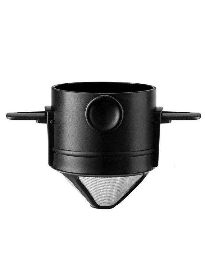 Coffee Filter Black,Pour Over Coffee Maker,Portable Stainless Steel Reusable Coffee Filter, Mini Collapsible Paperless Single Serve 1 Cup Coffee Dripper Cup Easy To Clean For Travel Camping  - Image 2