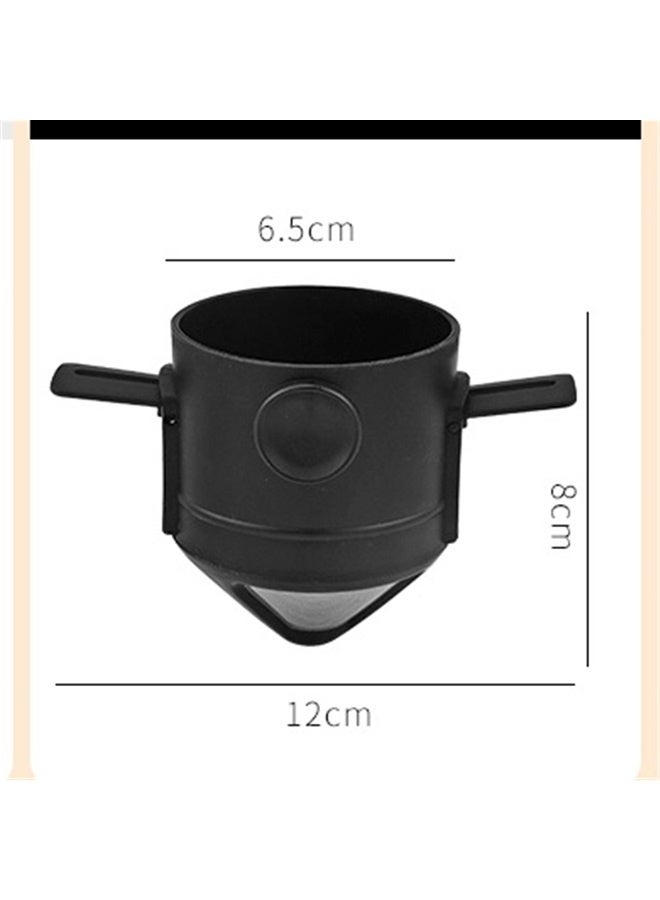 Coffee Filter Black,Pour Over Coffee Maker,Portable Stainless Steel Reusable Coffee Filter, Mini Collapsible Paperless Single Serve 1 Cup Coffee Dripper Cup Easy To Clean For Travel Camping  - Image 5