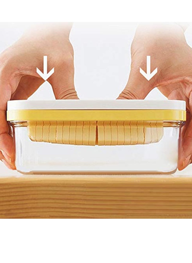 KASTWAVE - Butter Slicer Cutter Stainless Steel, Butter Dish with Lid, Plastic Rectangle Butter Keeper with Cutter, Stick Butter Container Dish with Lid, Butter Container Butter Box Case for Countertop or Fridge - Image 1