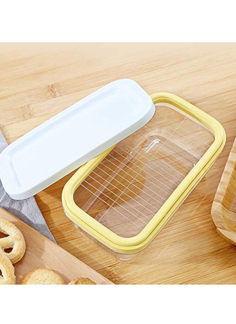 KASTWAVE - Butter Slicer Cutter Stainless Steel, Butter Dish with Lid, Plastic Rectangle Butter Keeper with Cutter, Stick Butter Container Dish with Lid, Butter Container Butter Box Case for Countertop or Fridge - Image 1