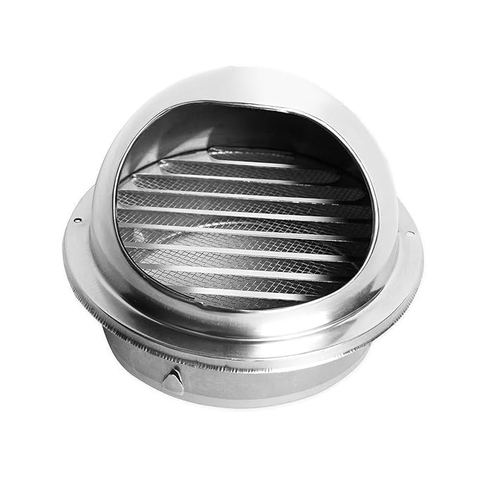 ClikNest ClikNest Stainless Steel Chimney Cowl 100mm 4 Inch Chrome Lightweight Chimney Mount Outdoor Manual Control  - Image 1