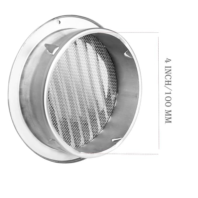 ClikNest ClikNest Stainless Steel Chimney Cowl 100mm 4 Inch Chrome Lightweight Chimney Mount Outdoor Manual Control  - Image 3