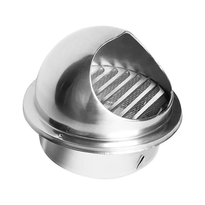 ClikNest ClikNest Stainless Steel Chimney Cowl 100mm 4 Inch Chrome Lightweight Chimney Mount Outdoor Manual Control  - Image 2