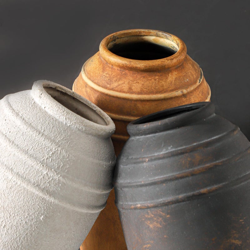Lyeec Large Ceramic Rustic Vase - 12.87 inch Tall Decorative Farmhouse Vase for Home Decor, Living Room, Shelf Decor, Enterway, Office, Table Decoration - Image 5
