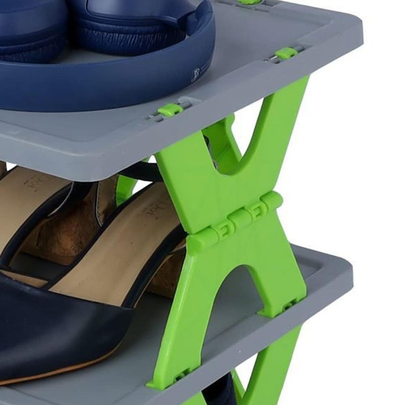 SHODA Premium 4Tiers Shoe RackMultipurpose Storage Rack with Dustproof Cover Iron Pipes Non Woven Fabric Plastic Connector - Image 4