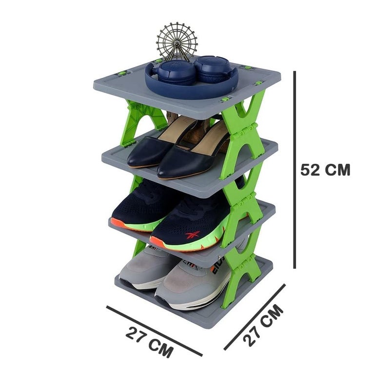 SHODA Premium 4Tiers Shoe RackMultipurpose Storage Rack with Dustproof Cover Iron Pipes Non Woven Fabric Plastic Connector - Image 3