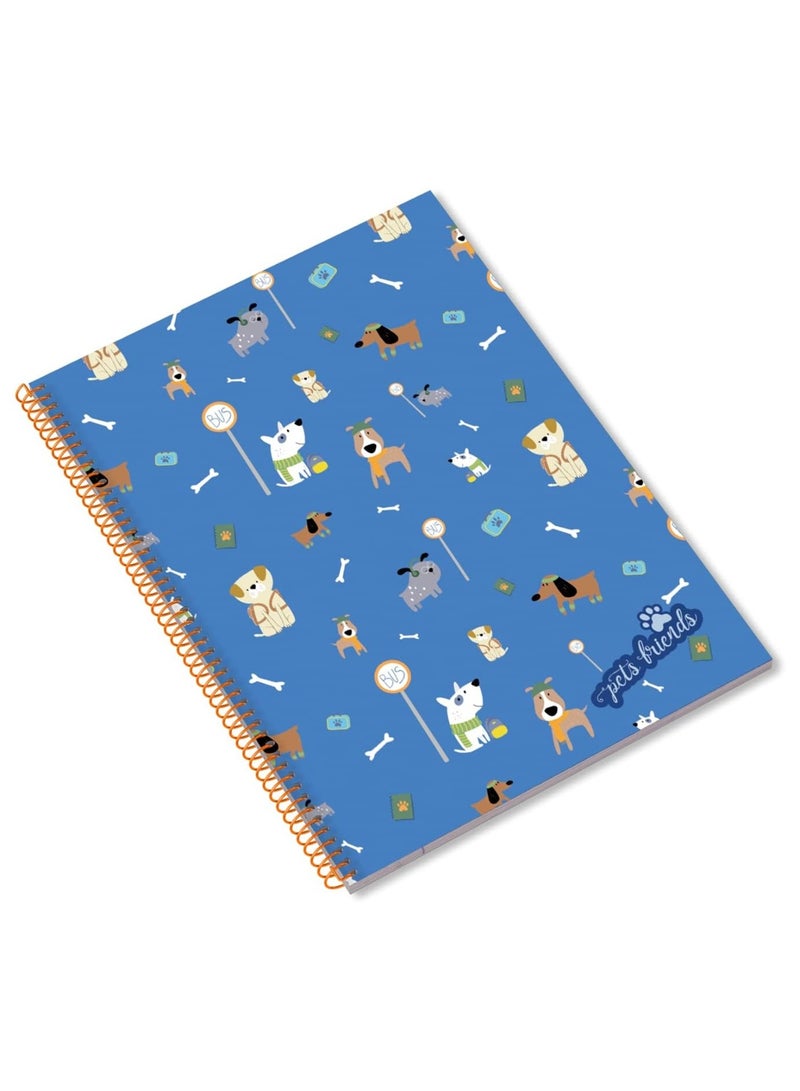 Ambar 1-Piece A4 Size Spiral Notebook Dog Person Design Assorted Colours - Image 2