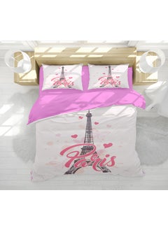 Erays Home Paris Eiffel Love 3D Double Duvet Cover Set