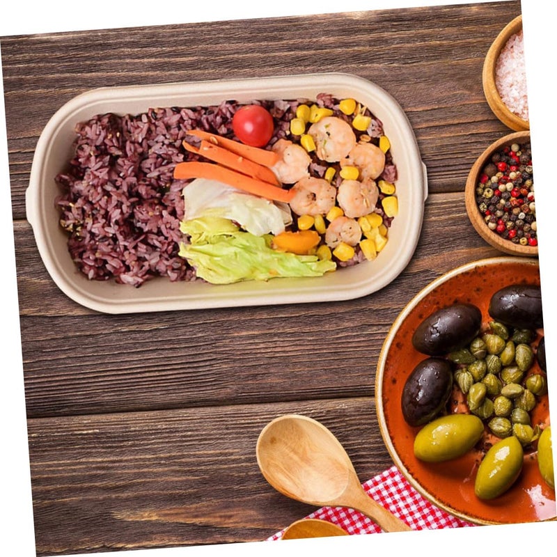 TOYANDONA 10pcs Disposable Single Compartment Food Container 850ml with Pet Lid Biodegradable Portable Lunch Holder for Takeout and Catering Supplies - Image 5