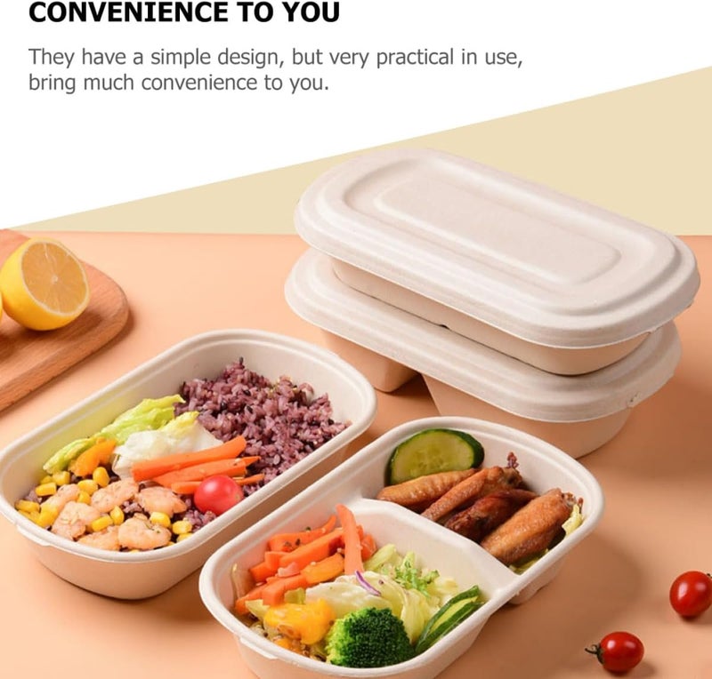 TOYANDONA 10pcs Disposable Single Compartment Food Container 850ml with Pet Lid Biodegradable Portable Lunch Holder for Takeout and Catering Supplies - Image 3
