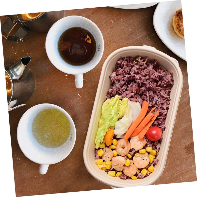 TOYANDONA 10pcs Disposable Single Compartment Food Container 850ml with Pet Lid Biodegradable Portable Lunch Holder for Takeout and Catering Supplies - Image 4
