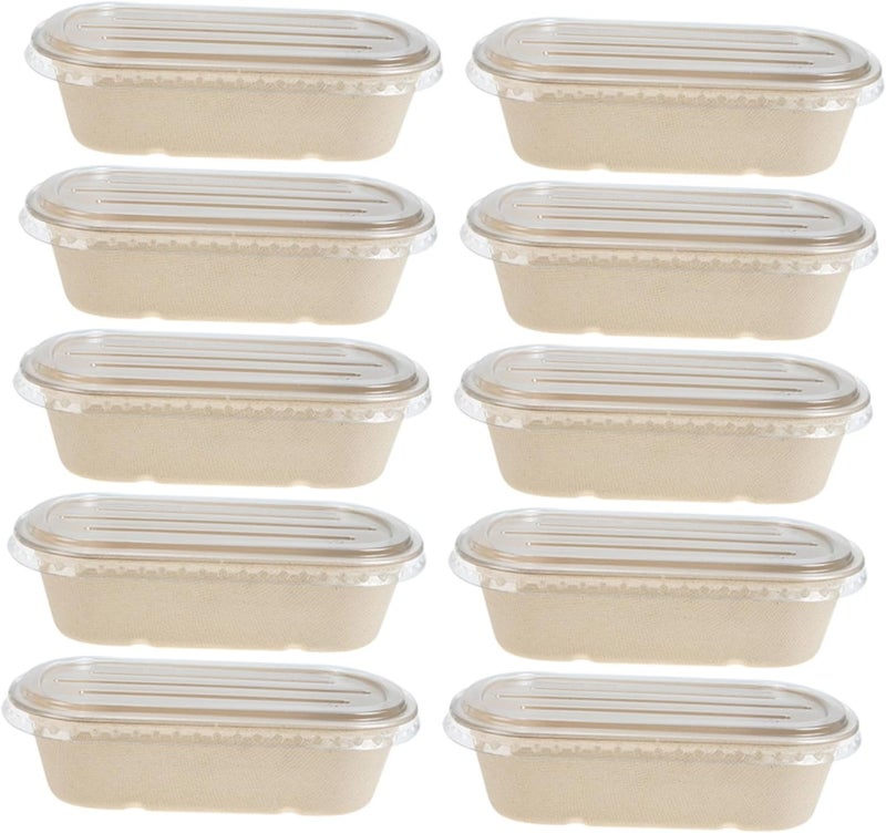 TOYANDONA 10pcs Disposable Single Compartment Food Container 850ml with Pet Lid Biodegradable Portable Lunch Holder for Takeout and Catering Supplies - Image 1