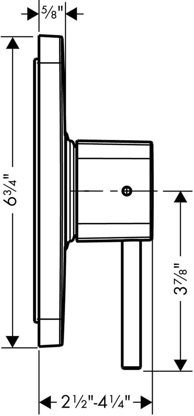 AXOR Urquiola Modern Premium Easy Control 1-Handle 7-inch Wide Pressure Balance Shower Valve Trim in Chrome, 11408001 - Image 3