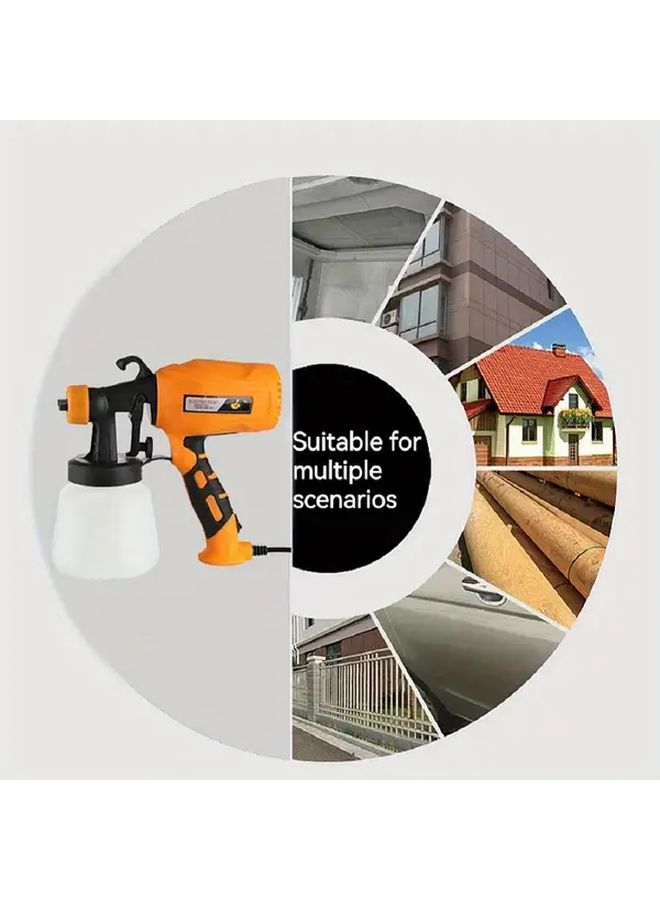 Electric Paint Sprayer HVLP 30oz Capacity 3 Spray Patterns 4 Nozzles Durable PP Sprayer Ideal For DIY Home Projects Indoor Outdoor Painting Furniture Refinishing - Image 3